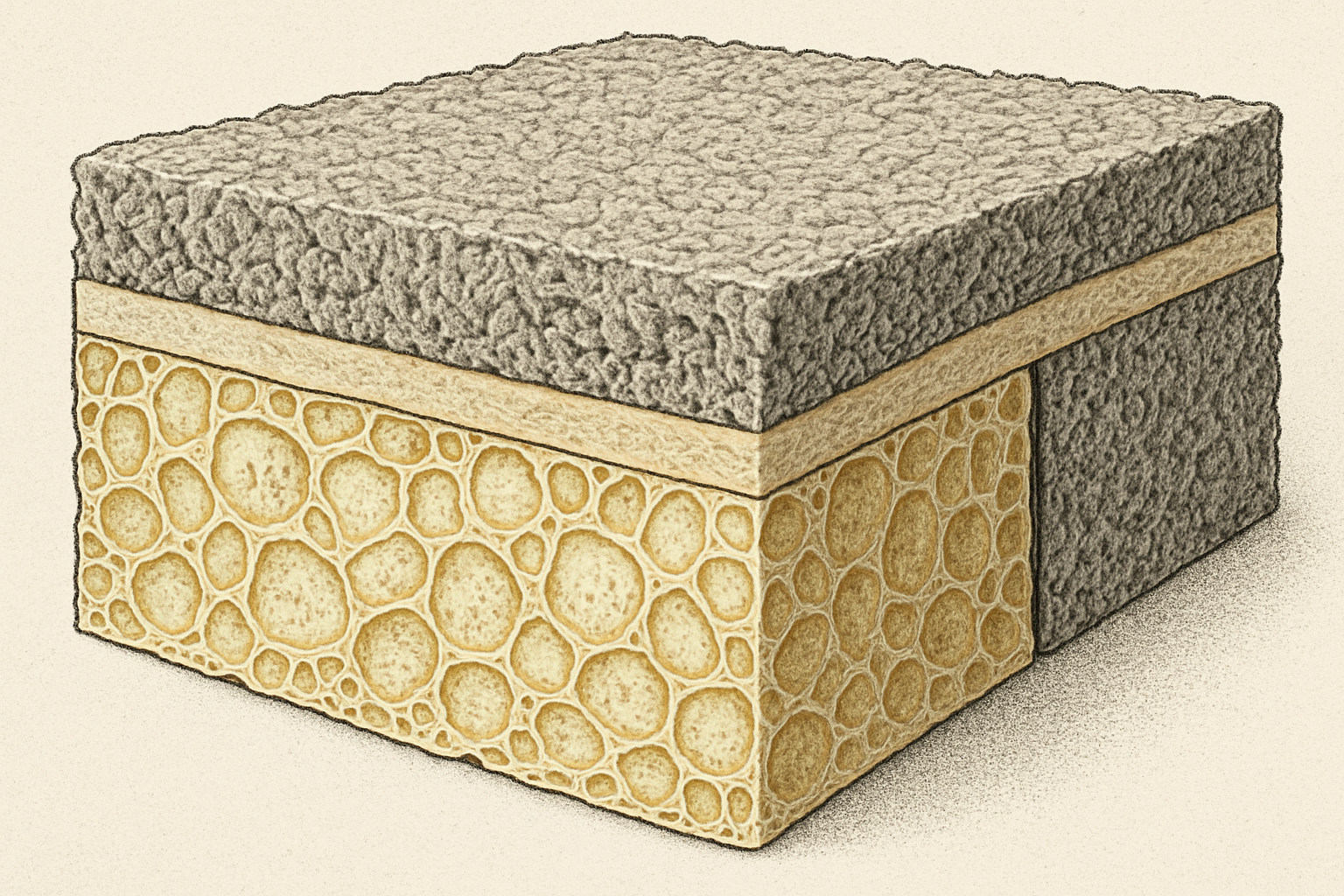 真空隔热板剖面示意